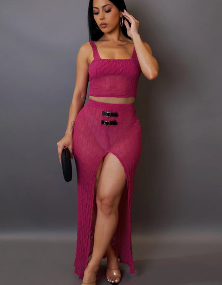 PARADISE ON EARTH SKIRT SET PINK