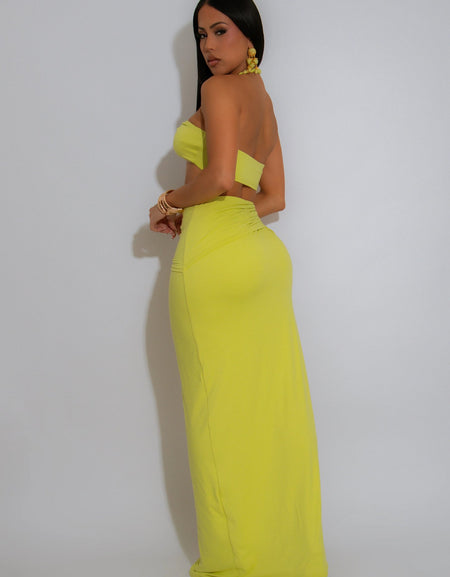 AFTER GLOW MAXI DRESS - LIME