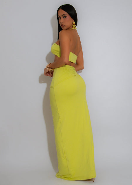 AFTER GLOW MAXI DRESS - LIME
