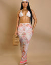 YACHT DAY FOUR PIECE SKIRT SET -
PINK-GREEN