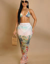 YACHT DAY FOUR PIECE SKIRT SET -
PINK-GREEN