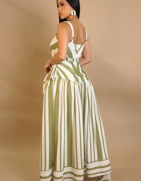 SEASONAL GROWTH MAXI DRESS-GREEN AND BLUE