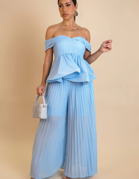 PAINTED SKIES PANT SET - BLUE