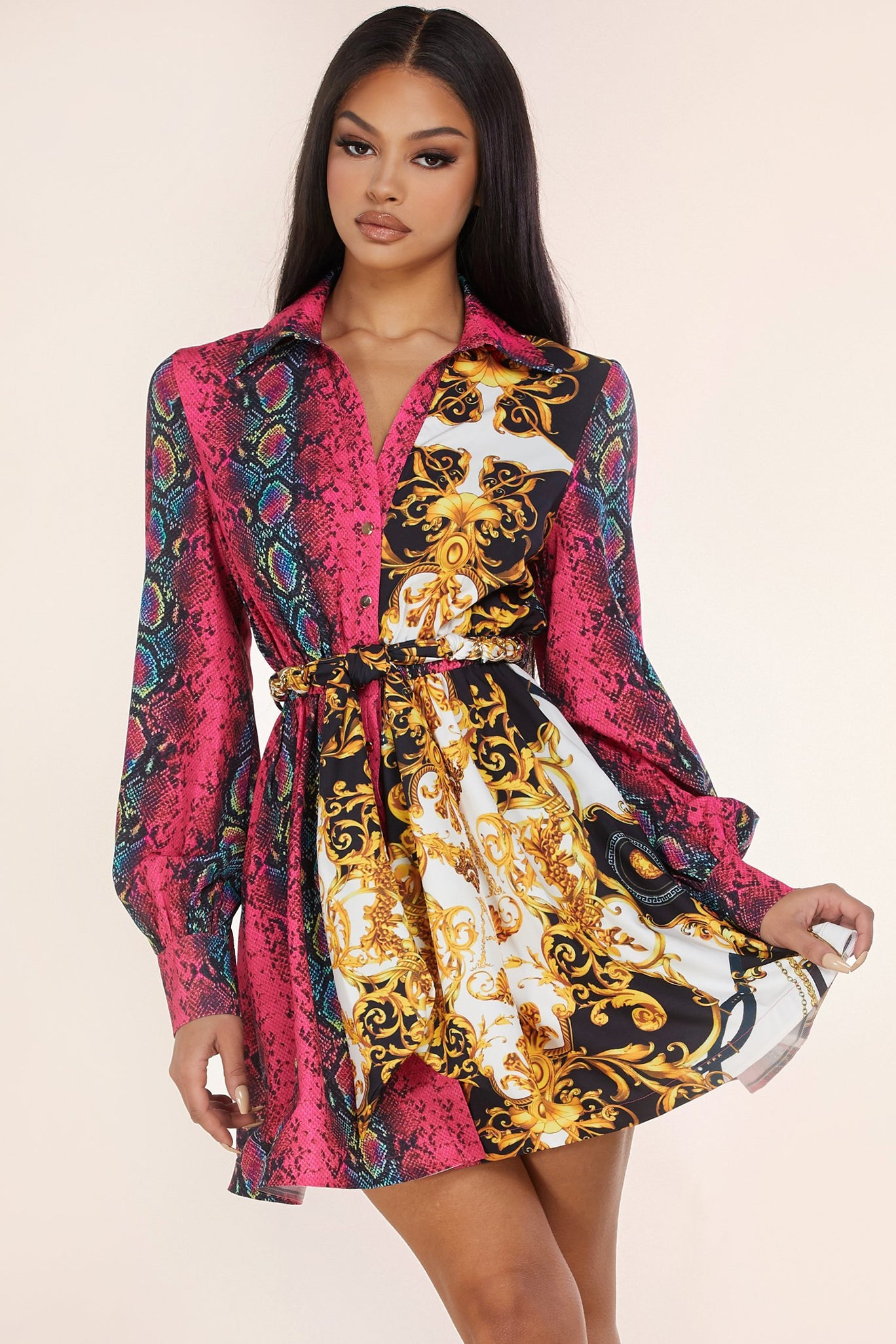 Snakeskin Mini Dress