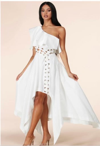 White One Shoulder Dress