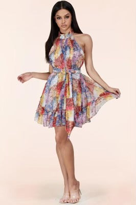 Floral Print Mini Dress