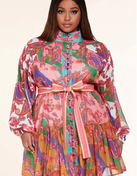 Off Kate Paisley Print Dress