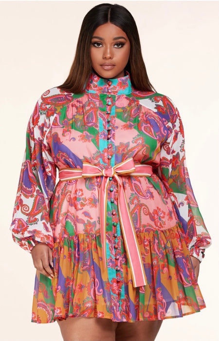 Off Kate Paisley Print Dress