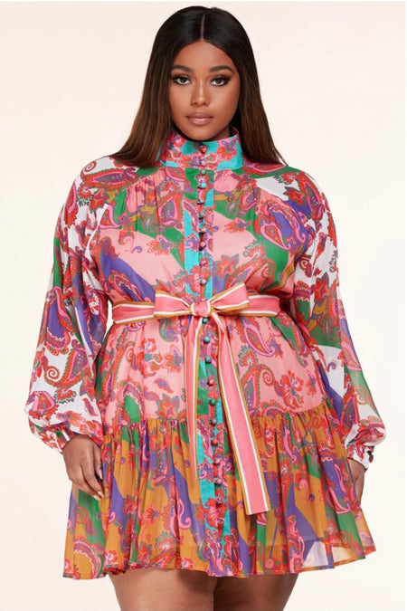 Off Kate Paisley Print Dress