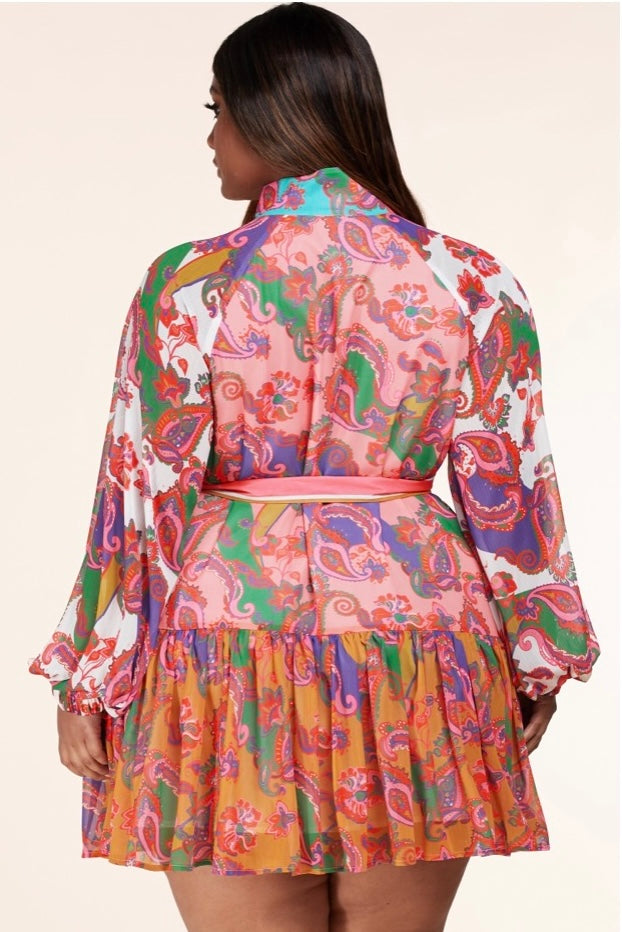 Off Kate Paisley Print Dress