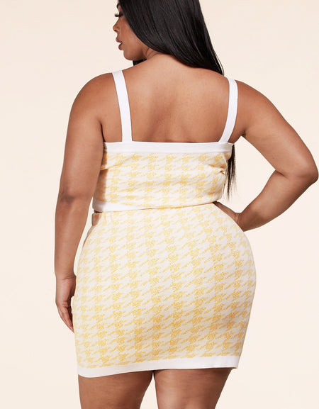 Yellow Chevron Skirt Set